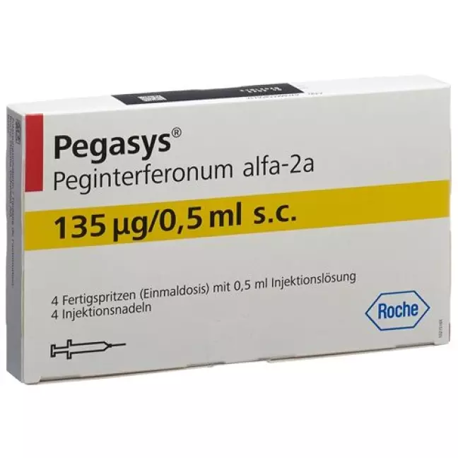 Pegasys Inj Lös 135 мкг/0,5 мл попередньо наповнений шприц 4 х 0,5 мл Pegasys Inj Lös 135 мкг/0,5 мл попередньо наповнений шприц 4 х 0,5 мл