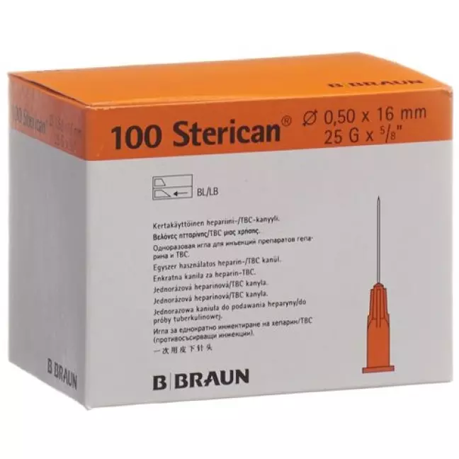Sterican Nadel 25г 0.50x16мм Orange Luer 100 штук Sterican Nadel 25г 0.50x16мм Orange Luer 100 штук