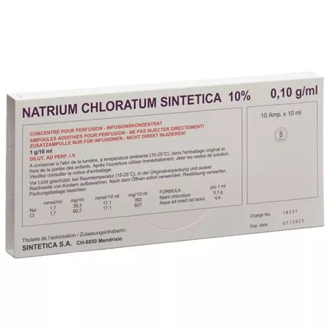 Nacl Sintetica 10% 10 Ampullen 10 ml Nacl Sintetica 10% 10 Ampullen 10 ml