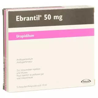 Ebrantil Inj Lös 50 мг/10 мл 5 ампер 10 мл