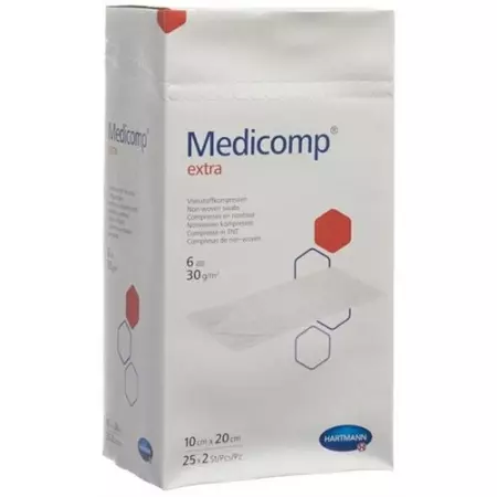Medicomp Extra Vlieskompressen 10x20см Steril 25 пакетиков 2 шту Medicomp Extra Vlieskompressen 10x20см Steril 25 пакетиков 2 шту