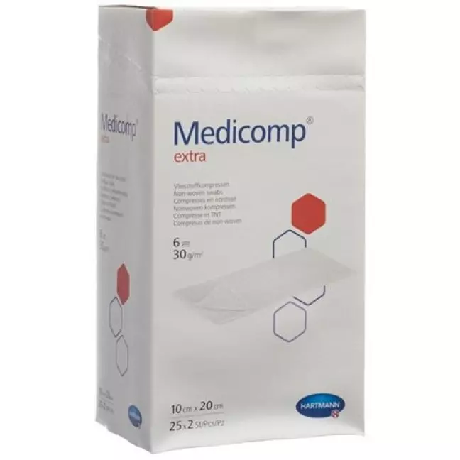 Medicomp Extra Vlieskompressen 10x20см Steril 25 пакетиков 2 шту Medicomp Extra Vlieskompressen 10x20см Steril 25 пакетиков 2 шту