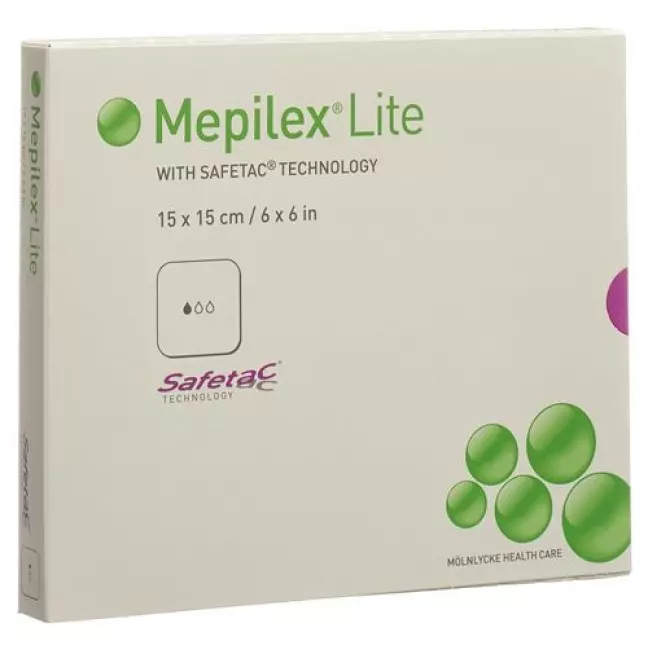 Пов'язка розсмоктуюча Mepilex Lite 15х15см силіконова 5 шт Пов'язка розсмоктуюча Mepilex Lite 15х15см силіконова 5 шт