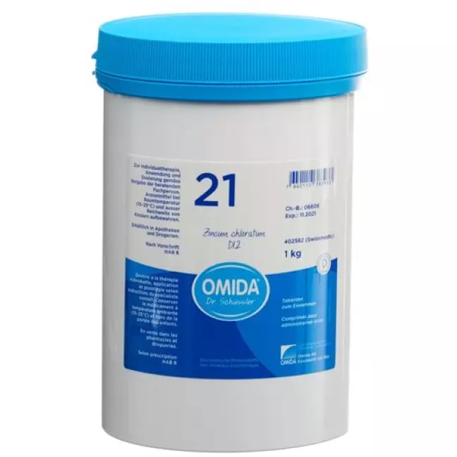 Omida Schuessler Nr21 Zincum chloratum Tabl D 12 Ds 1000 г Omida Schuessler Nr21 Zincum chloratum Tabl D 12 Ds 1000 г