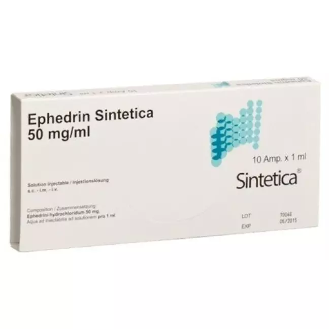 Ephedrine Sintetica Inj Lös 50 mg/ml 10 Amp 1 ml