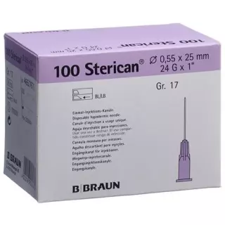 Голка STERICAN 24G 0,55x25мм фіолетова Люера