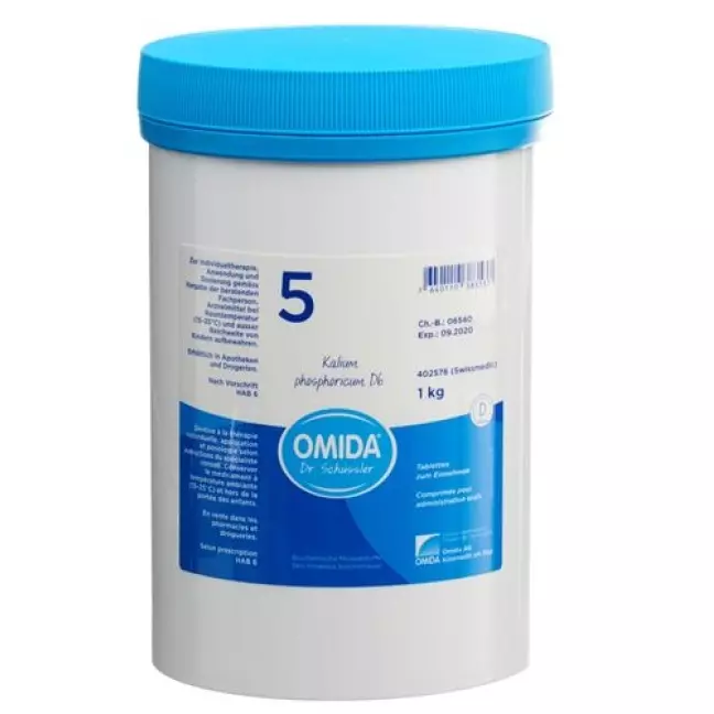Omida Schüssler Nr5 Каліум фосфорікум таблетки D 6 Ds 1000 г Omida Schüssler Nr5 Каліум фосфорікум таблетки D 6 Ds 1000 г