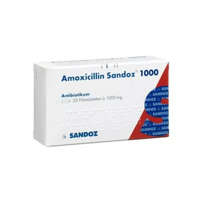 Amoxicillin Sandoz 1000 mg 20 filmtablets Amoxicillin Sandoz 1000 mg 20 filmtablets