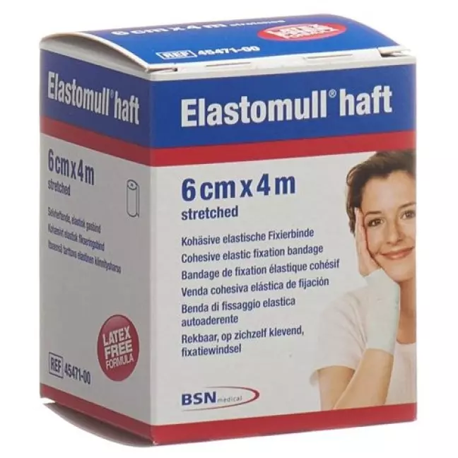 ELASTOMULL HAFT Бинт марлевий білий рулон 4мх6см