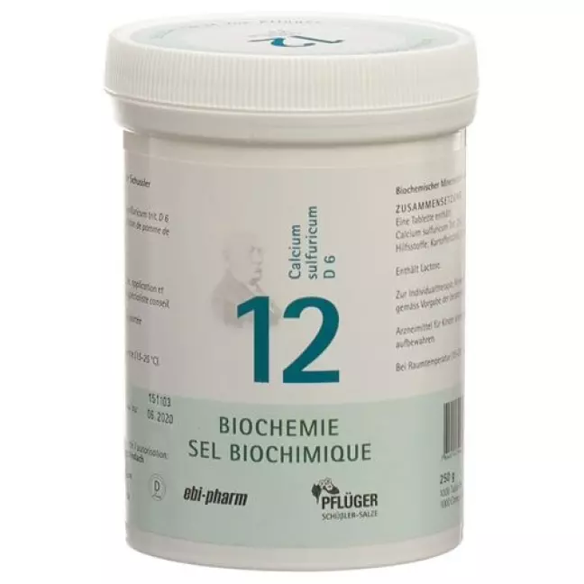 Pflueger Schussler Nr. 12 Calc Sulf в таблетках, D 6 250г Pflueger Schussler Nr. 12 Calc Sulf в таблетках, D 6 250г