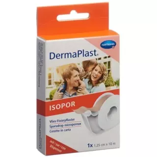 Dermaplast Isopor фиксирующий пластырь 10мX1.25см телесный цвет mit Dispenser