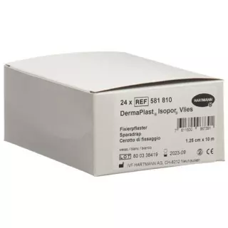 Dermaplast Isopor фиксирующий пластырь 10мX1.25см Vlies Weiss 24 штуки