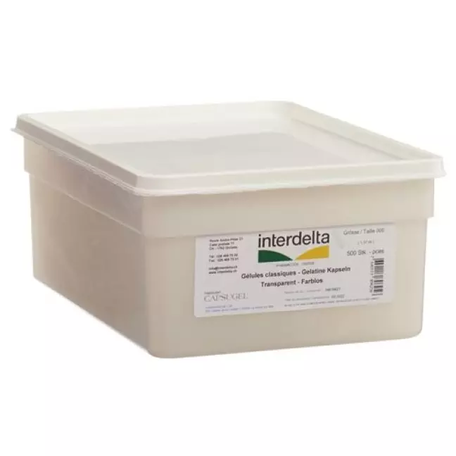 Капсули желатинові 000 прозорі Interdelta box 500 шт