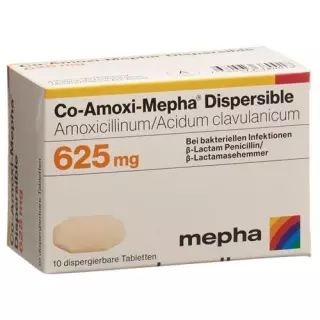 Co-Amoxi-Mepha Dispersible Disp Таблетки 625 мг 20 шт