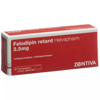 Фелодипін ретард Helvepharm Ret Filmtabl 2,5 мг 30 шт.