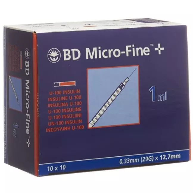 BD Micro-Fine+ U100 інсуліновий шприц 12,7x0,33 100x1 мл