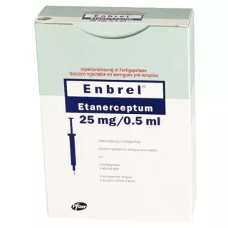 Enbrel Inj Lös 25 мг/0,5 мл 4 Fertspr 0,5 мл