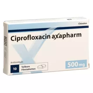 Ципрофлоксацин Аксафарм Фільмтабл 500 мг 20 шт