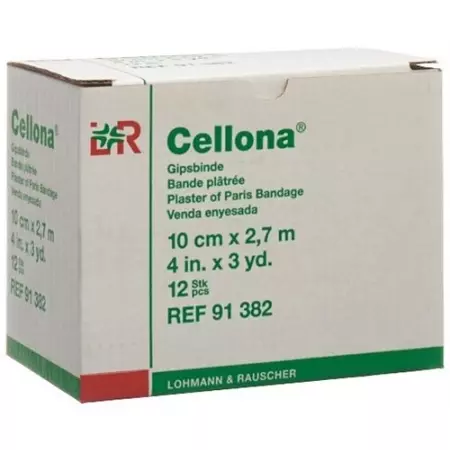 Бинти Cellona гіпсові 2,75мх10см тонкі кремові 12 шт Бинти Cellona гіпсові 2,75мх10см тонкі кремові 12 шт