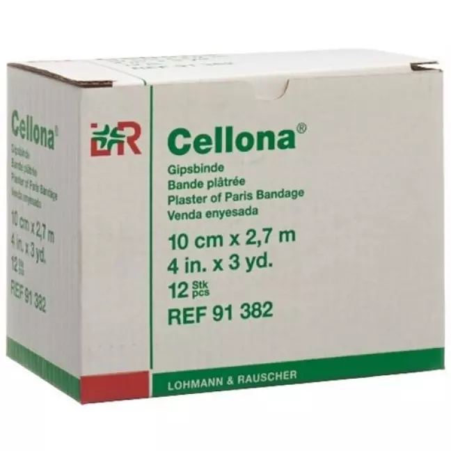 Бинти Cellona гіпсові 2,75мх10см тонкі кремові 12 шт Бинти Cellona гіпсові 2,75мх10см тонкі кремові 12 шт