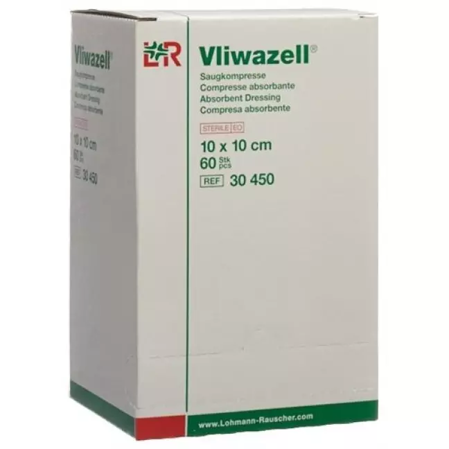 Компрес вбираючий Vliwazell 10х10 см стерильний 60 шт