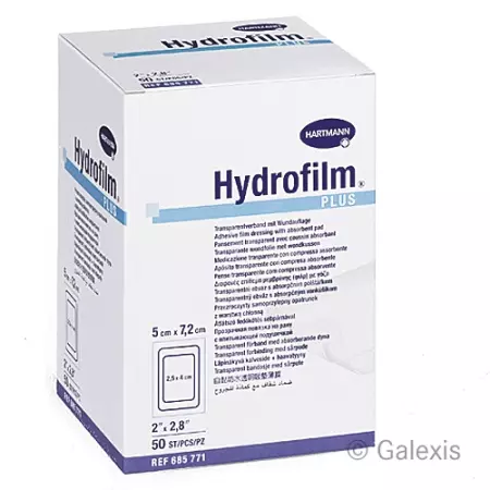 Hydrofilm PLUS водонепроникна ранова пов&#39;язка 5х7,2 см стерильна 50 шт
