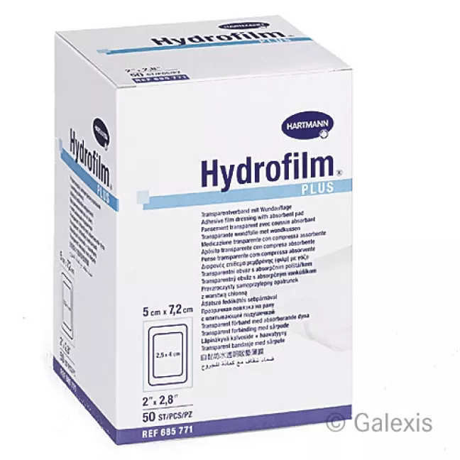 Hydrofilm PLUS водонепроникна ранова пов&#39;язка 5х7,2 см стерильна 50 шт