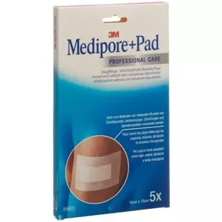 3M Medipore+Pad 10x15см ранова прокладка 5x10,5см 5 шт.