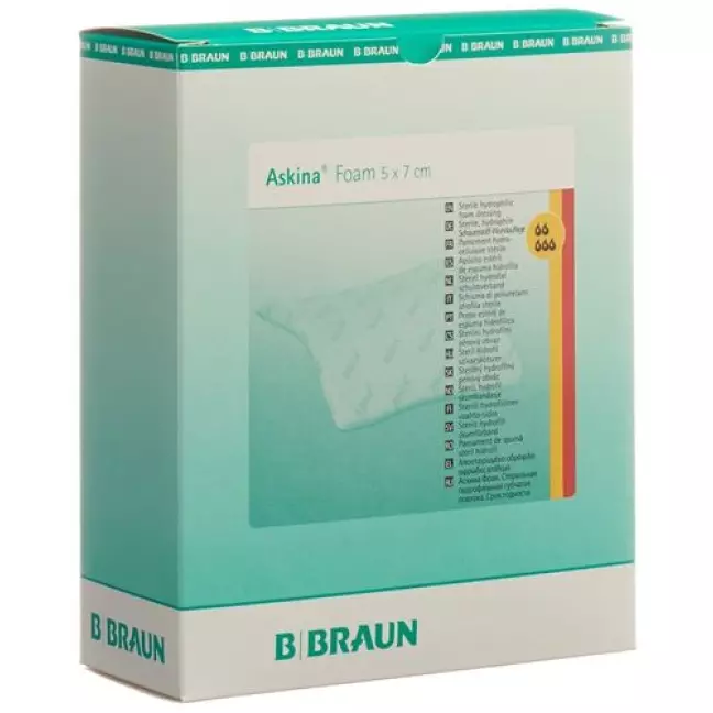 Пов'язка Askina Foam поролонова 5х7 см 10 шт Пов'язка Askina Foam поролонова 5х7 см 10 шт
