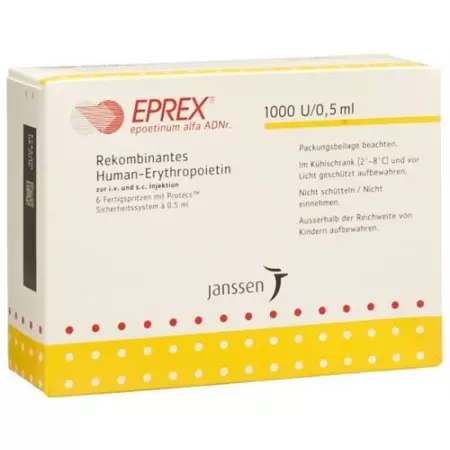 Eprex Inj Lös 1000 МО/0,5 мл із системою захисту (Protecs) 6 Fe Eprex Inj Lös 1000 МО/0,5 мл із системою захисту (Protecs) 6 Fe