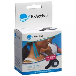 K-Active Kinesiology Tape Classic 5смx5м чорний водовідштовхувальний