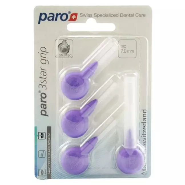 PARO 3STAR-GRIP 7мм середньо-грубий фіолетовий 4 шт