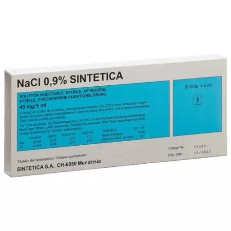 NaCl 0,9% Sintetica Inj Lös 45 мг/5 мл 5 мл ампули 10 шт.