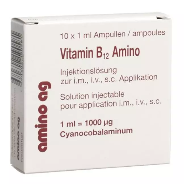 Vitamin B12 Amino Inj Lös 1000 mcg 10 Amp 1 ml