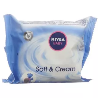 Дорожні вологі серветки Nivea Baby Soft &amp; Cream розмір 20 шт