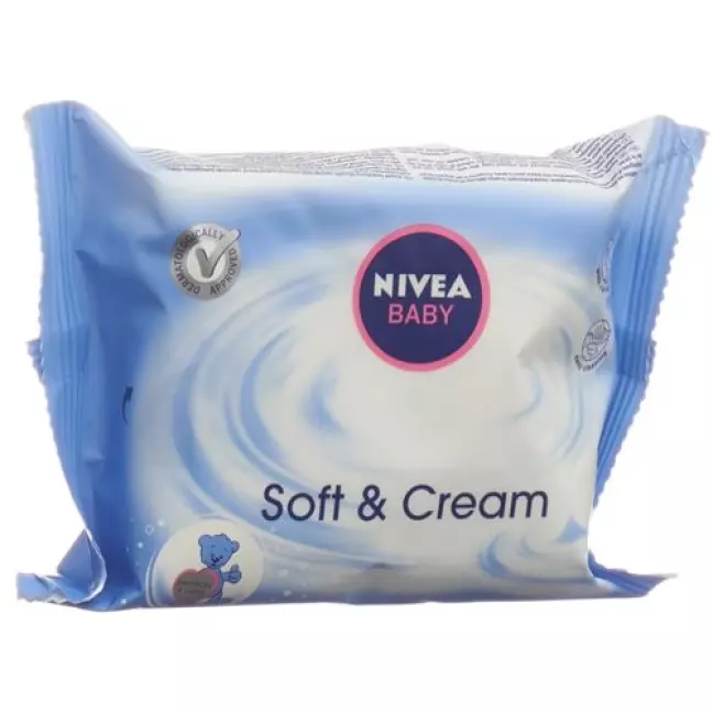 Дорожні вологі серветки Nivea Baby Soft & Cream розмір 20 шт Дорожні вологі серветки Nivea Baby Soft & Cream розмір 20 шт