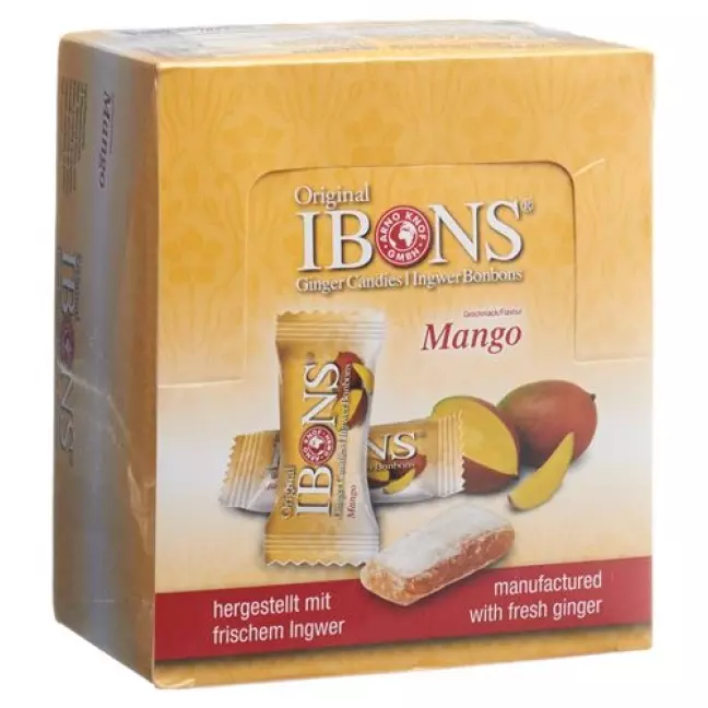 IBONS Ginger Candy Display Mango 12x60г