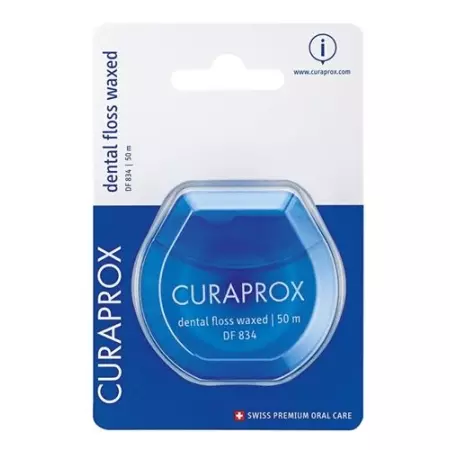 Зубна нитка Curaprox DF 834 50м м'ятна вощена Зубна нитка Curaprox DF 834 50м м'ятна вощена