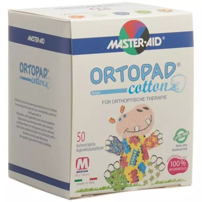 Ortopad Cotton Occlusionspflaster Medium Boys 2-4J 50 штук
