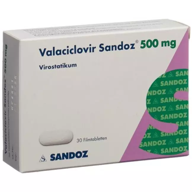 Valacyclovir Sandoz Filmtable 500 мг 30 шт Valacyclovir Sandoz Filmtable 500 мг 30 шт