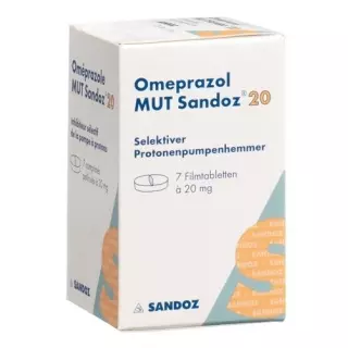 Омепразол MUT Sandoz Filmtabl 20 мг Ds 7 шт