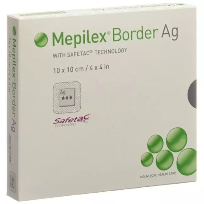 Пов&#39;язка Mepilex Ag Border поролонова 10х10см 5 шт