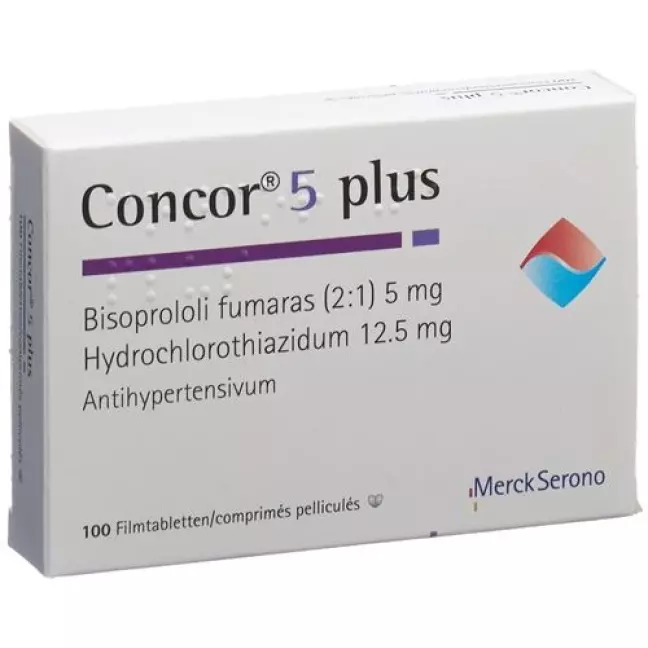 Concor 5 plus Lacktablel 5/12,5 мг 100 шт Concor 5 plus Lacktablel 5/12,5 мг 100 шт