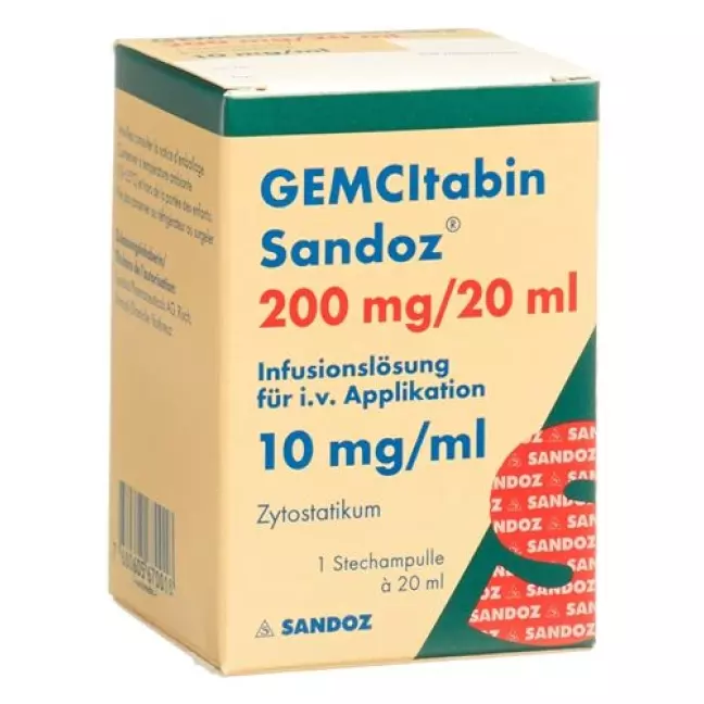 Gemcitabine Sandoz Inf Lös 200 mg/20ml Avg