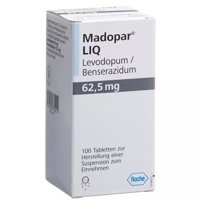 Мадопар LIQ таблетки 62,5 мг DS 100 шт Мадопар LIQ таблетки 62,5 мг DS 100 шт
