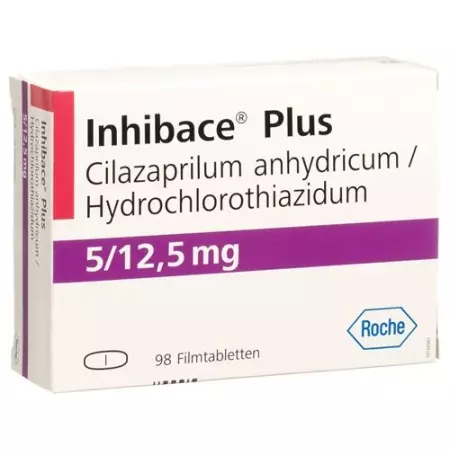 Inhibace Plus плівка таблетки 5/12,5 мг 98 шт Inhibace Plus плівка таблетки 5/12,5 мг 98 шт