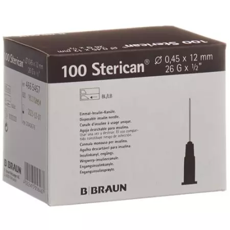 Голка STERICAN 26G 0,45x12мм коричнева Luer 100 шт