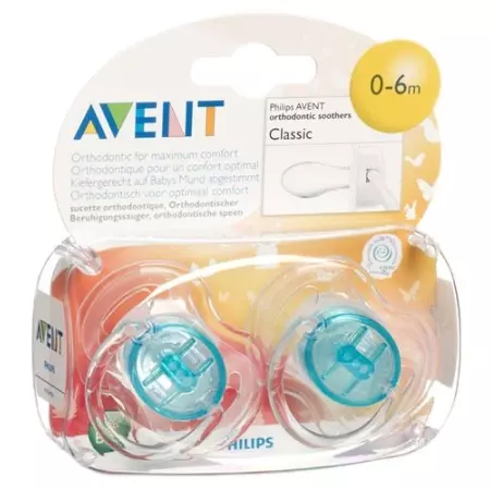 Avent Philips Beruhigung Nuggi Silikon 0-6 Monate Durchsichtig 2 штуки