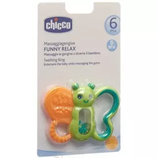 Chicco охолоджуюче зубне кільце з водяним метеликом/хрустом 6+м