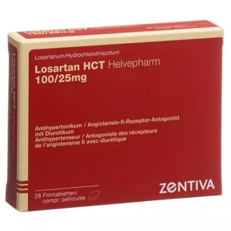 Losartan HCT Helvepharm Filmtabl 100/25мг 28 шт Losartan HCT Helvepharm Filmtabl 100/25мг 28 шт